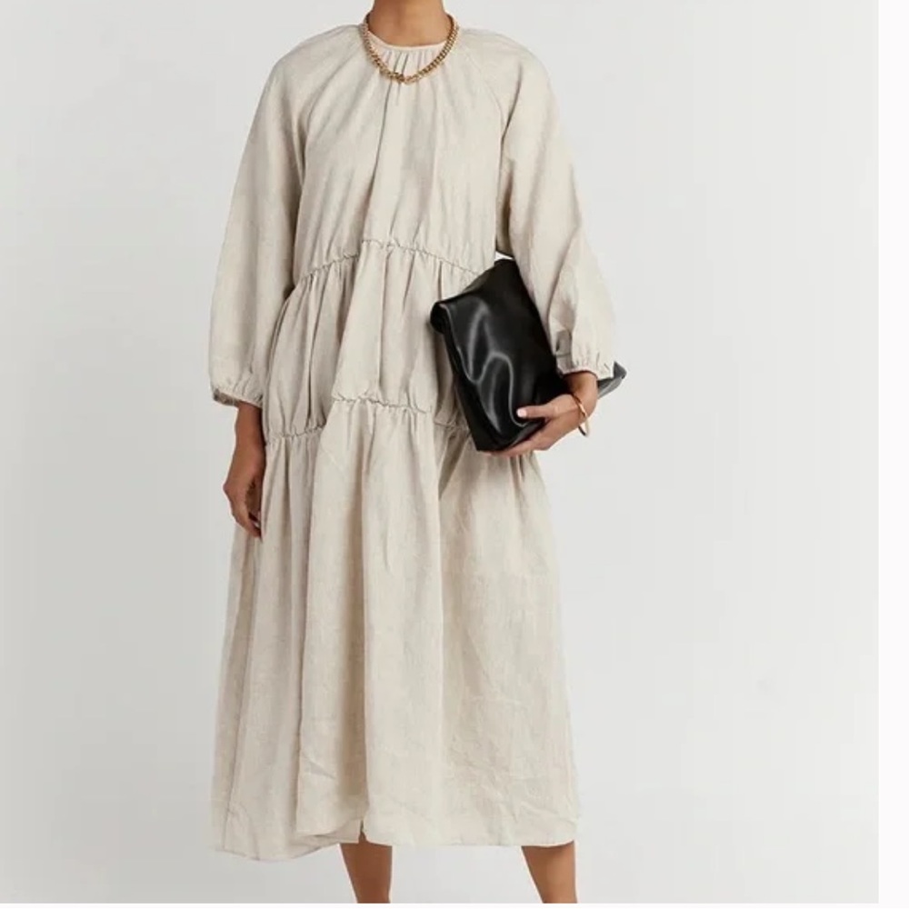 NWOT DISSH NOAH NATURAL LINEN MIDI DRESS -size Aussie 10 / USA 6, never wore